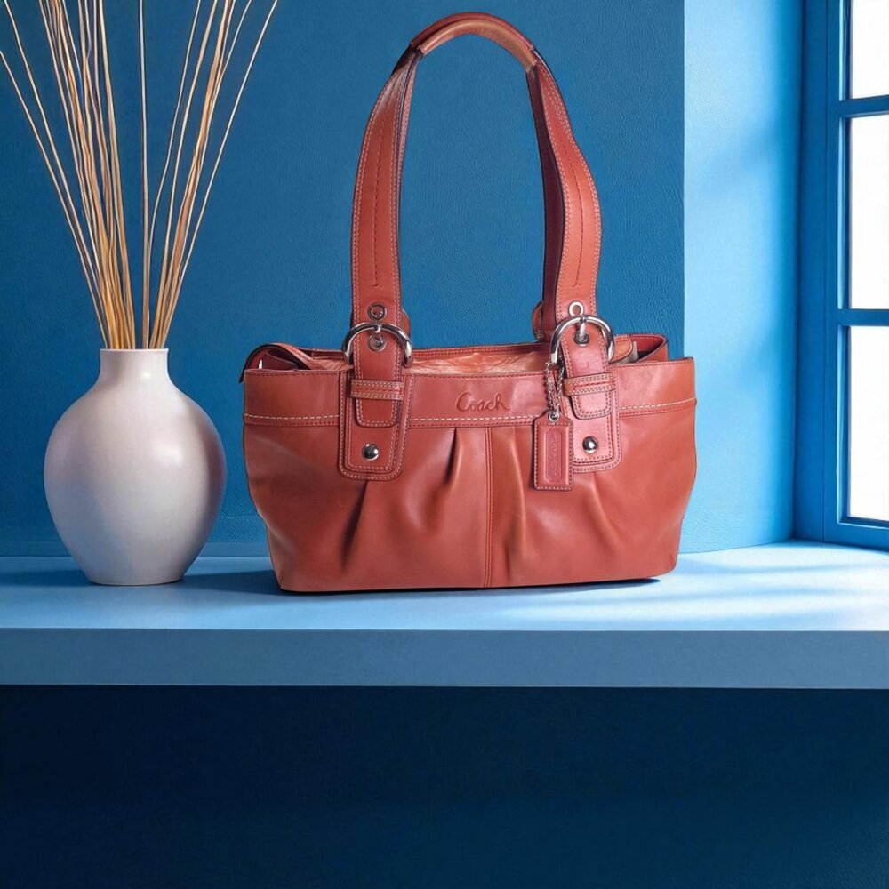 COACH Soho pleated shoulder bag in burnt orange